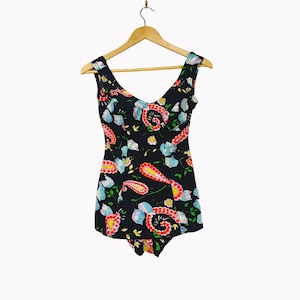 Paisley Retro Cosmic Botany One Piece 1960s Swim suit. Sz 36