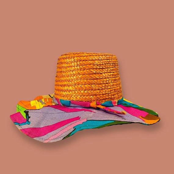 Vintage 60s Rainbow “ Happy Cappers” Sunhat
