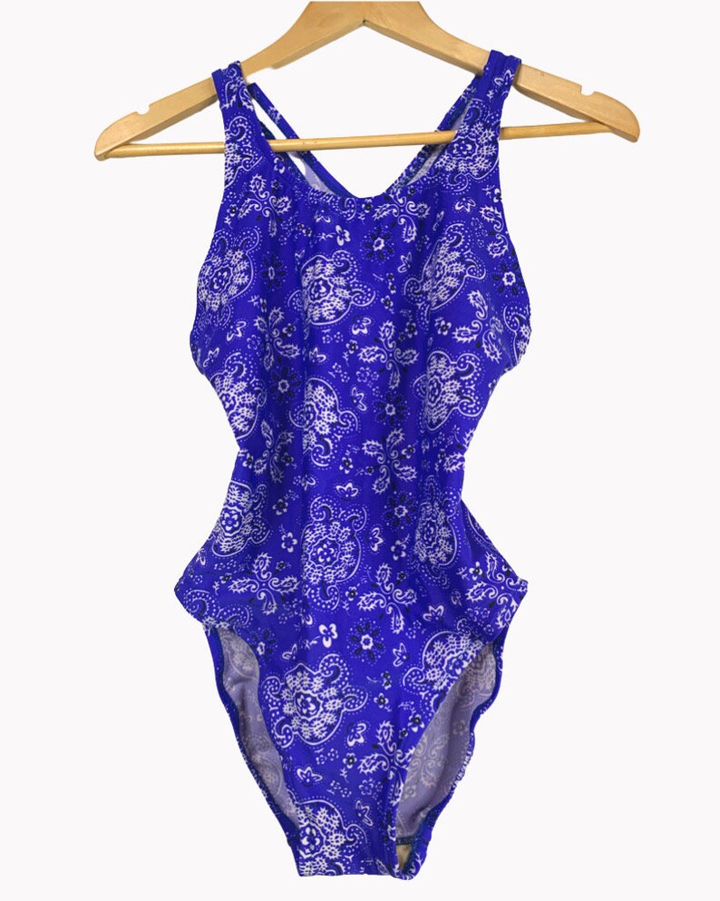 Blue Bandana One Piece Swimsuit Etsy