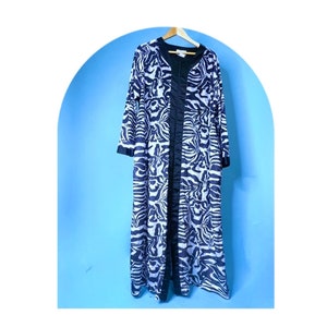 Psychedelic Zebra OP Art Black and White Velvet Rock N Roll Wizard Kaftan Robe