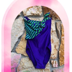 80s Oscar De la Renta Eggplant One Pc swimsuit