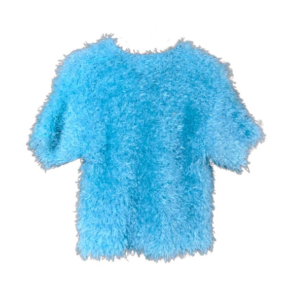 Vintage Super Fuzzy Baby Blue Sweater Tee - image 2