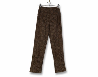 1950s Stanley Wyllins Earthy Brown Lace High Waisted Pants