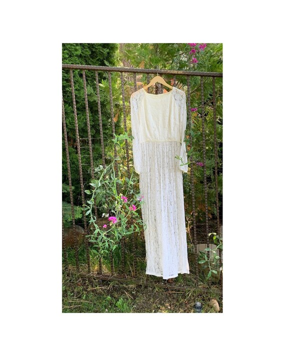 Ivory lace long sleeve princess dress
