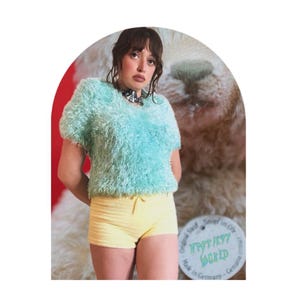 Vintage Super Fuzzy Baby Blue Sweater Tee