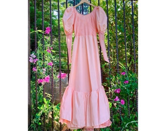 Pink Creamsicle Puff Sleeve Princess Dress