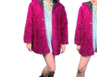 Vintage 90s Reversible Pink Fuzzy Jacket