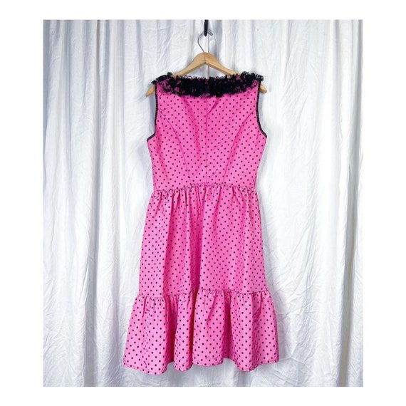 Vintage 80s Pink Polka Dotted dress - image 8