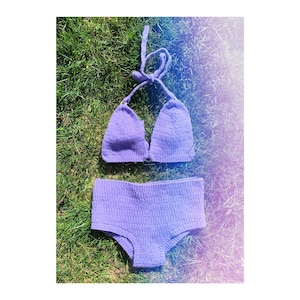 Lilac Knit Vintage 60s Bikini