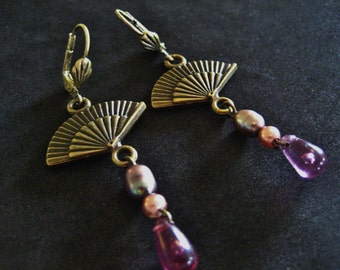 Bronze Orient Freshwater pearl dangle earrings