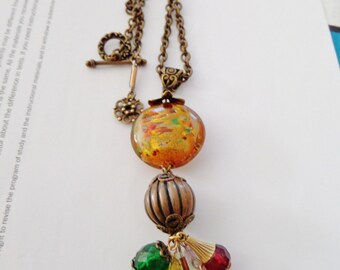 Upcycled FALLing For You Bohemian Baubles Necklace