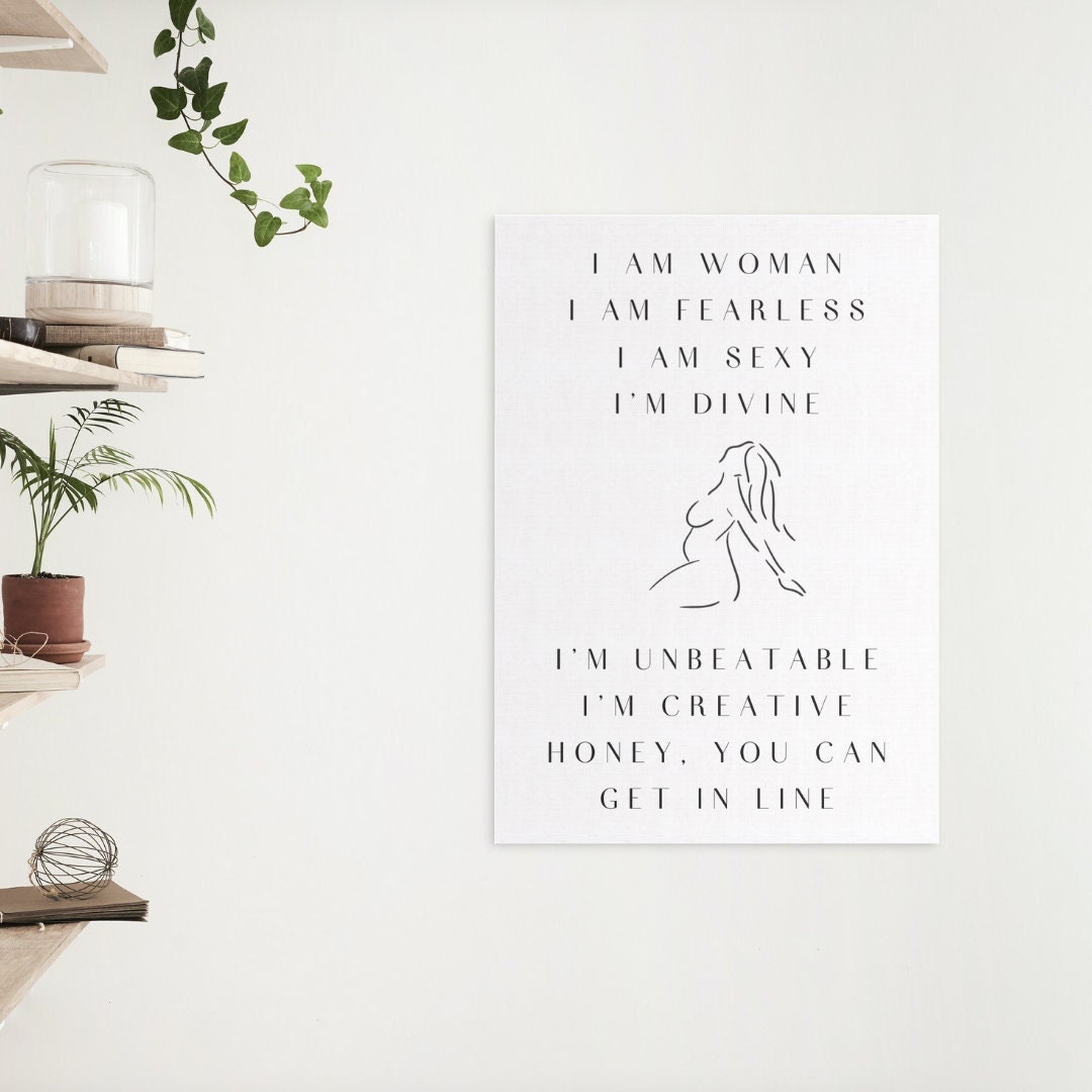 Song I Am Woman I Am Fearless Digital I AM WOMAN I Am Fearless Printable Download Wall Art - Etsy España