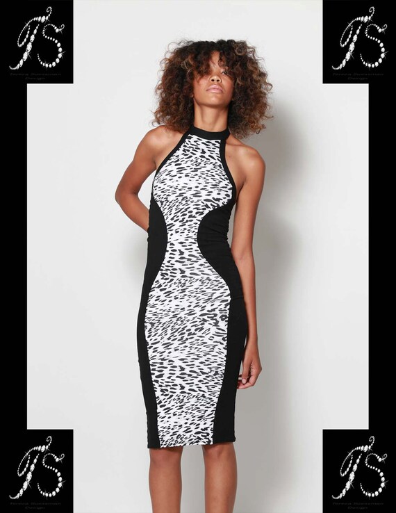 knee length leopard print dress