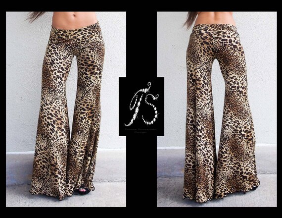 animal print flare pants