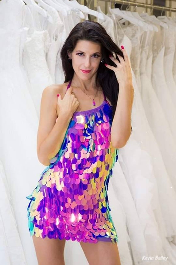 holographic sequin dress