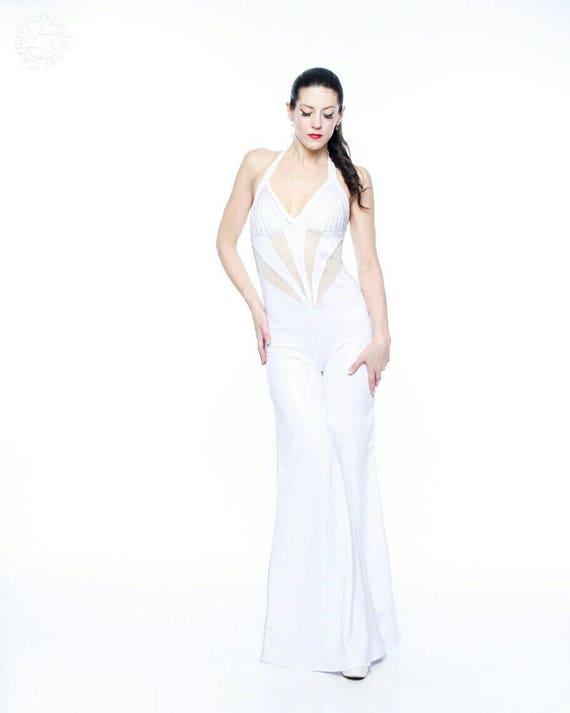 Overall Bodysuit White Overalls Red Carpet Overall Luxury Etsy