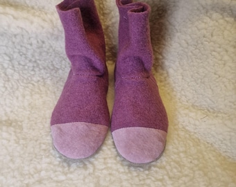 Botas de chinelos de lã fervida ecológicas FUCHSIA ... SINTA-SE como um descalço ... sapatos de interior, sapatos de sola macia