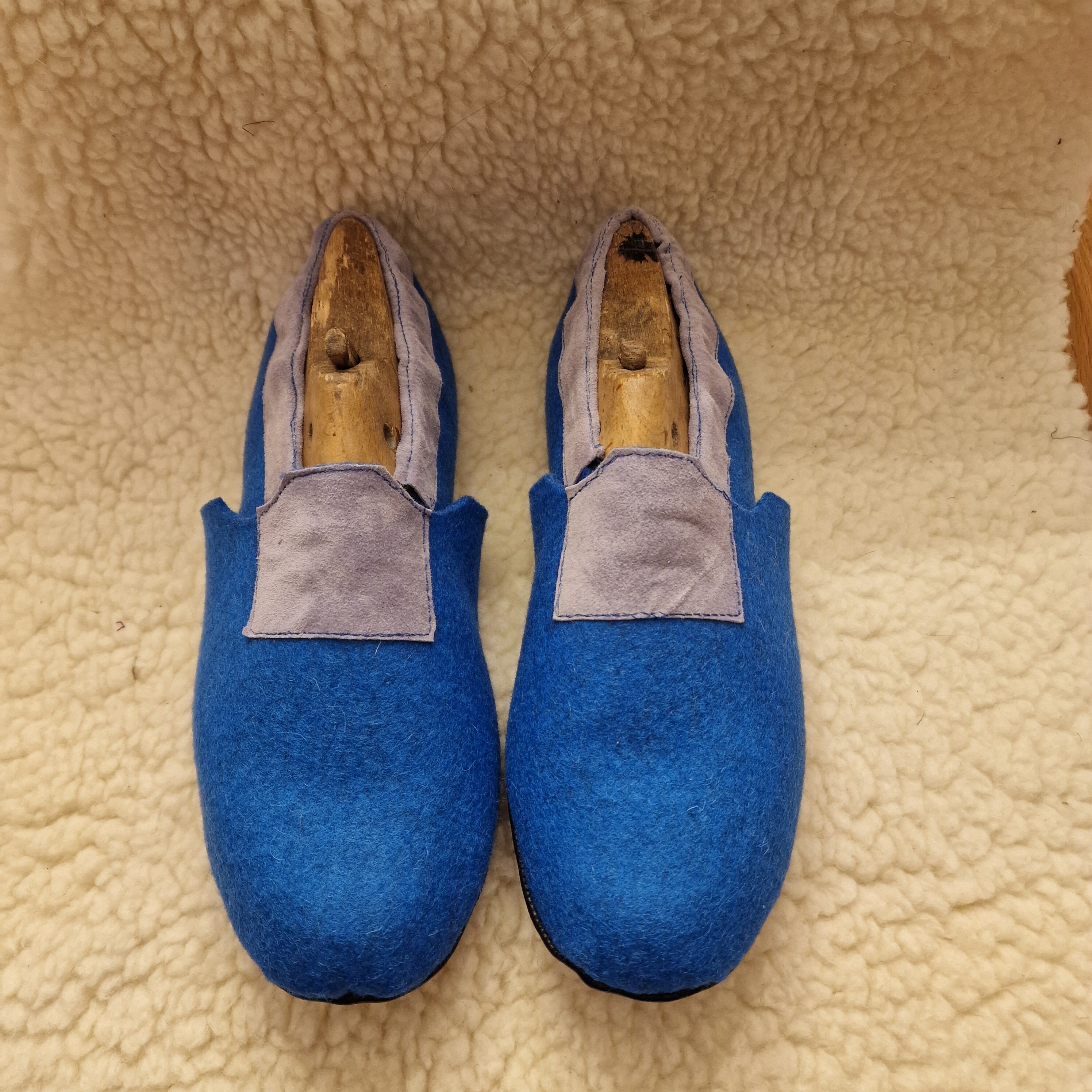 Women, Men, Kids Eco-friendly Boiled Wool Slippers Moccasins Style  FEEL  Like a Barefoot  Blue, Indoor Shoes, Soft Sole Shoes 