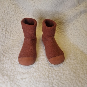 ORANGE kids Eco-friendly Boiled Wool Slipper Boots   |  FEEL like Barefoot  | Indoor Shoes | Soft Sole Shoes
