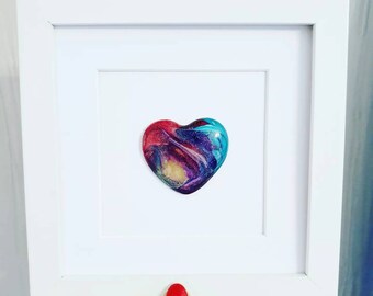 Resin Love Heart Wall Art, Resin Art,Galaxy Art, Space Theme wall art