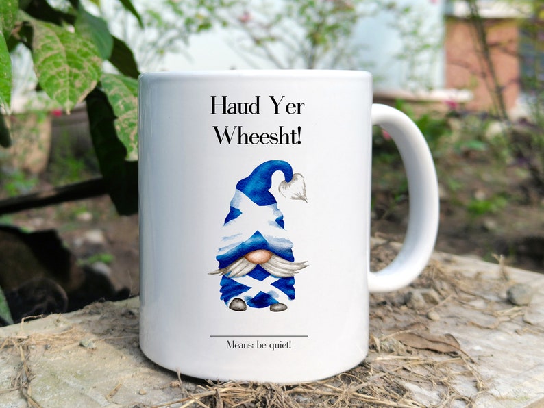 Scottish Slang Mug Typography Mug Jobby Fart Scottish Gnome Etsy