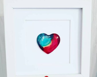 Resin Love Heart Wall Art, Resin Art, love Heart, Valentine Gift, Galentine, Love Gift, Mother's Day, Loveheart, heart art, home decor