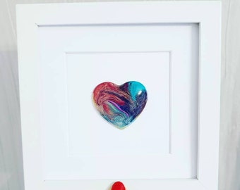 Resin Love Heart Wall Art, Resin Art,Galaxy Art, Space Theme wall art