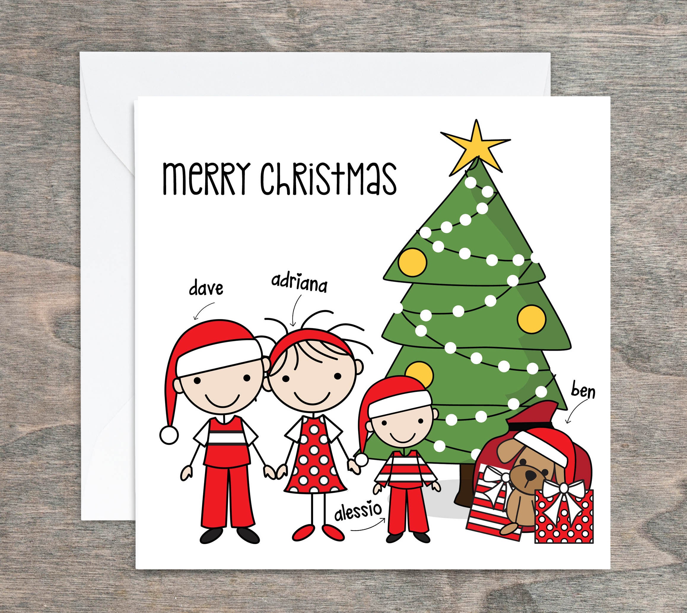 Personalised Stick Family Christmas Cards Stick Family | Etsy