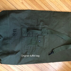 Authentic Re-purposed Military Canvas Leather Tote Bag 035 image 8