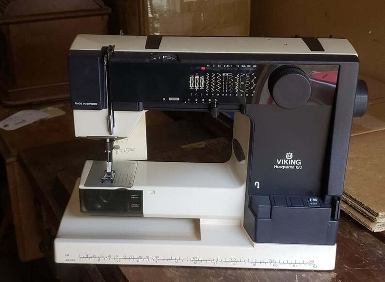 Viking Husqvarna 120 vintage sewing machine serviced with Etsy