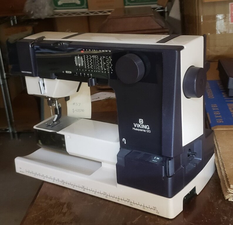 Viking Husqvarna 120 vintage sewing machine serviced with Etsy