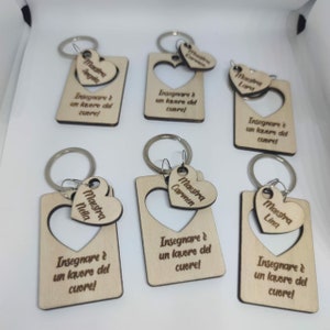 Wood keychain - Teacher gifts - Personalised keychain