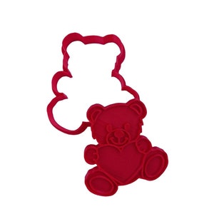 Urso fofo com cortador de biscoitos de coração, cortador de biscoitos do dia dos namorados, biscoitos para o dia dos namorados