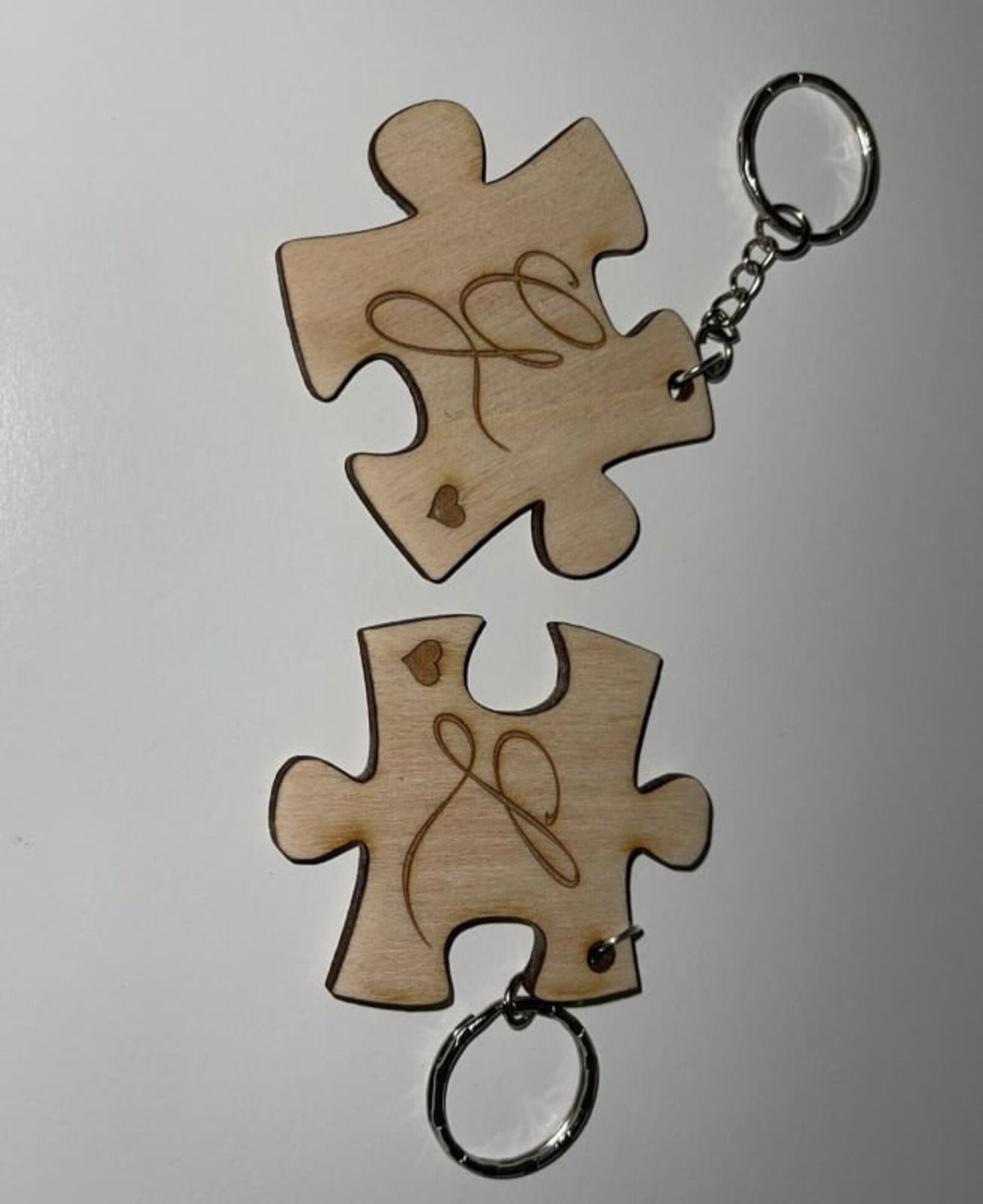 Puzzle Keychain Personalised Keychain Personalised Wood Etsy