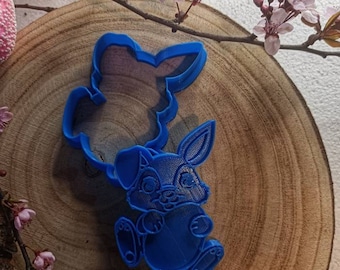 Easter Bunny Holding Egg Cookie Cutter Set - 8cm PLA Handwash Only Cutter and Stamp for Festive Baking and DIY Treats
