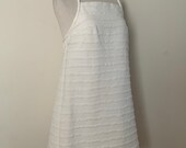 Vintage 1960s Mr. Morton White Cotton Sundress Vintage 60s Trapeze Pique Dress