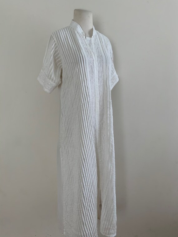 Vintage 1970s Biba White Cotton Tunic / Vintage 70