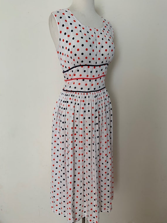 Vintage 1950s Polka Dot Dress / Vintage 50s Polka