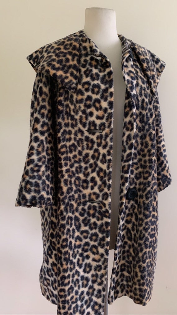 Vintage 1950s 1960s Leopard Print Coat / Vintage 50s … - Gem