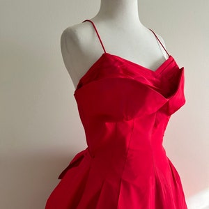 Vintage 1950s Fred Pearlberg Red Evening Gown / 1950s Red Bustier Gown
