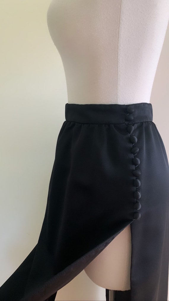 Vintage 1990s Tabard Black Skirt / Vintage 90s Hig