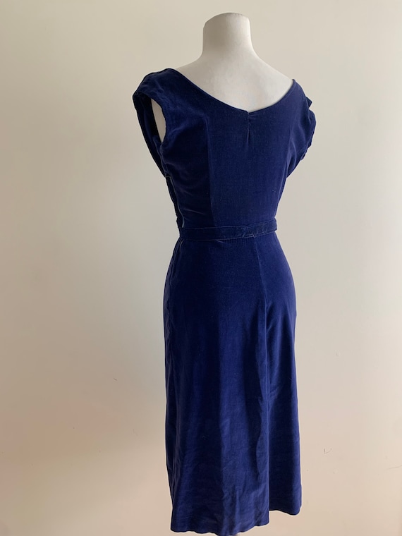 Vintage 1940s Purple Velvet Cocktail Dress / Vint… - image 3