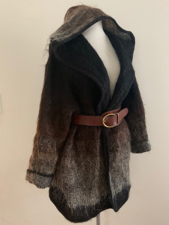 Vimtage 1980s Ombré Mohair Hooded Sweater / Vintag