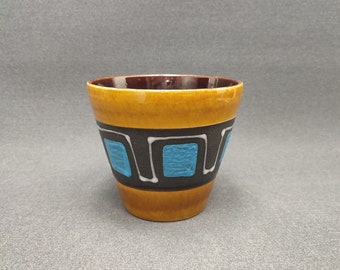 Beautiful brown/blue ceramic planter  Fat Lava   - WGP Vintage retro