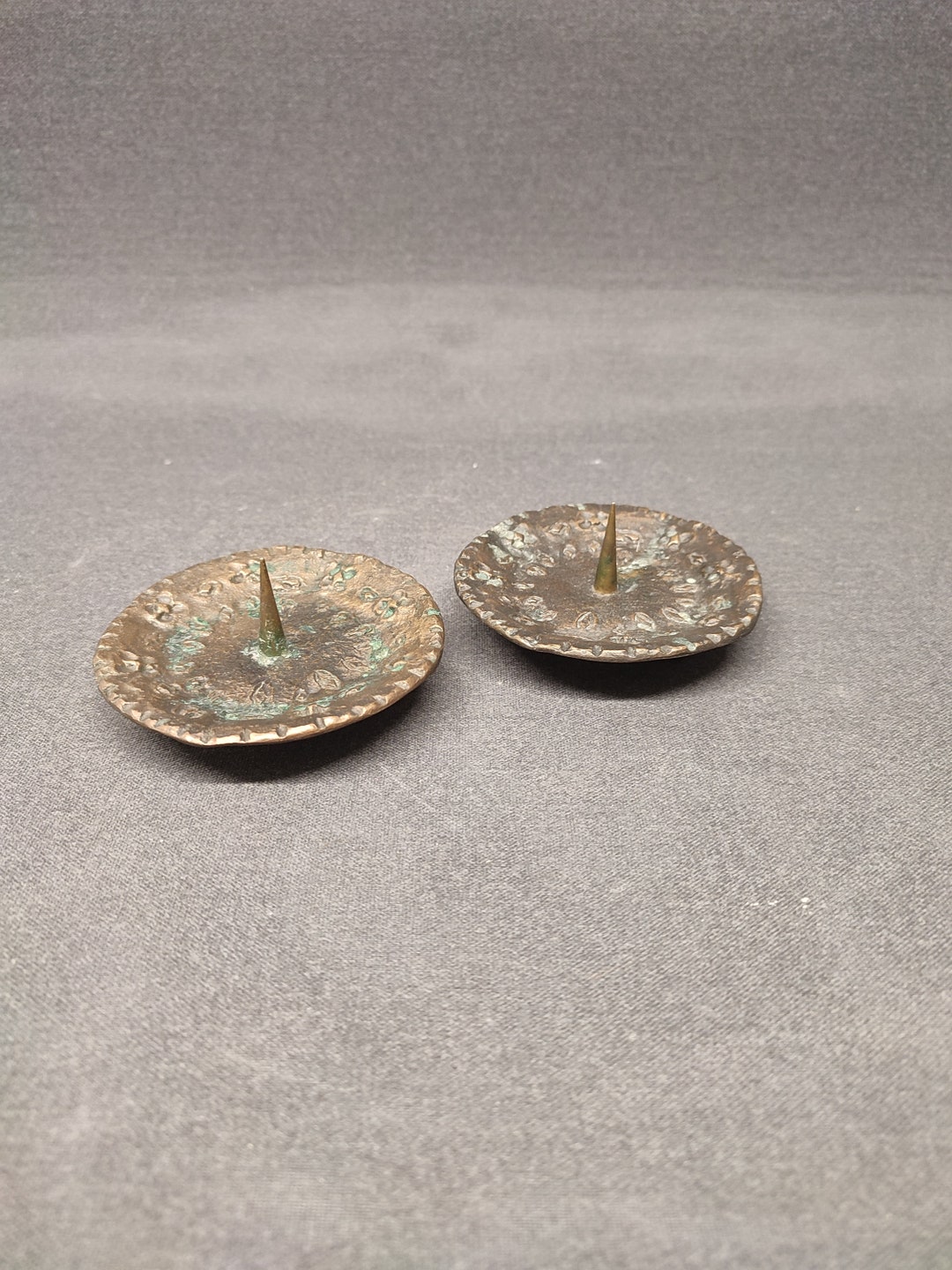 Cast Bronze Candle Holders 1970'svintage Retro Mid Century Etsy