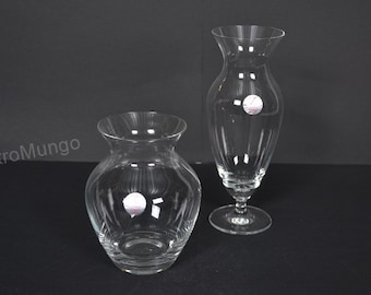 set of 2 Glass vases by the German company Cristallerie  Zwiesel