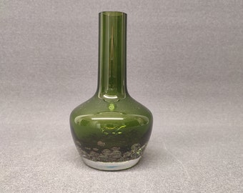 Leichlingen  glass vase -  airbubbles enclosed-  West Germany - vintage  Mid Century
