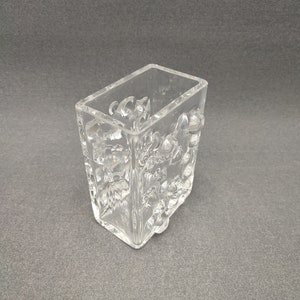 Vase Vintage En Verre Années 70 - Style WMF Erich Jachmann à Bulles - Dimensions 20x9.5x9.5 Cm