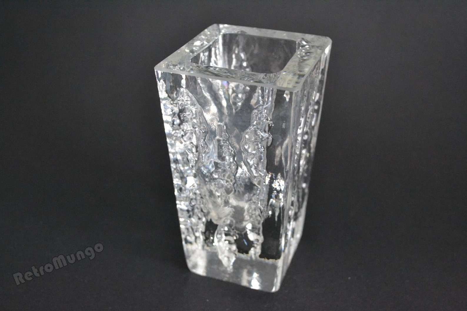 Glass Block Vase by the German Company Ingrid Signed IG 3076 Etsy
