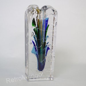 Glass  Solifleur by MG - Marsberger Glaswerke Ritzenhoff clear glass with blue / green brown